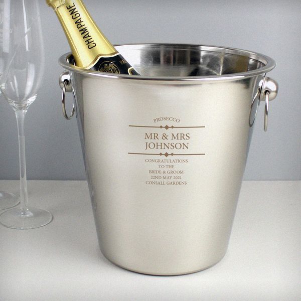 (image for) Personalised Diamond Stainless Steel Ice Bucket