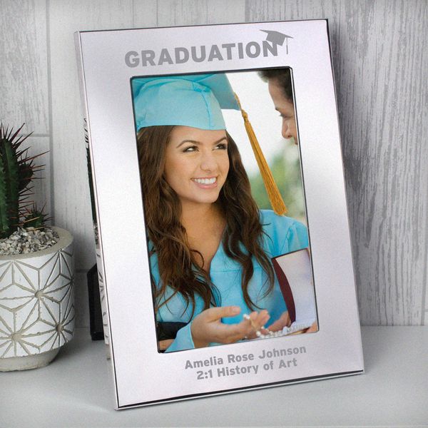 (image for) Personalised Silver 4x6 Graduation Photo Frame