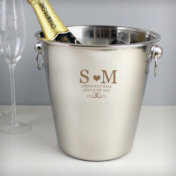 (image for) Personalised Monogram Stainless Steel Ice Bucket