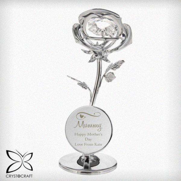 Modal Additional Images for Personalised Swirls & Hearts Crystocraft Rose Ornament