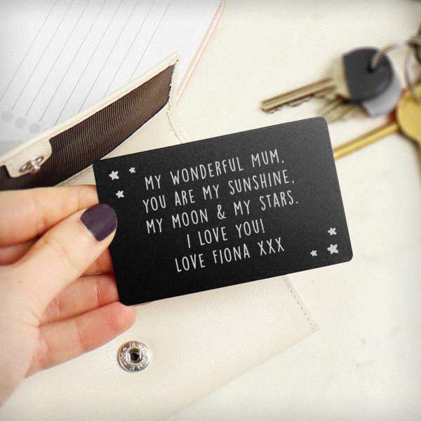 Modal Additional Images for Personalised Star Black Wallet Card