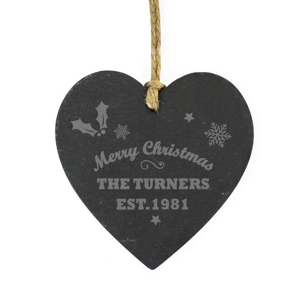 Modal Additional Images for Personalised Merry Christmas Slate Heart