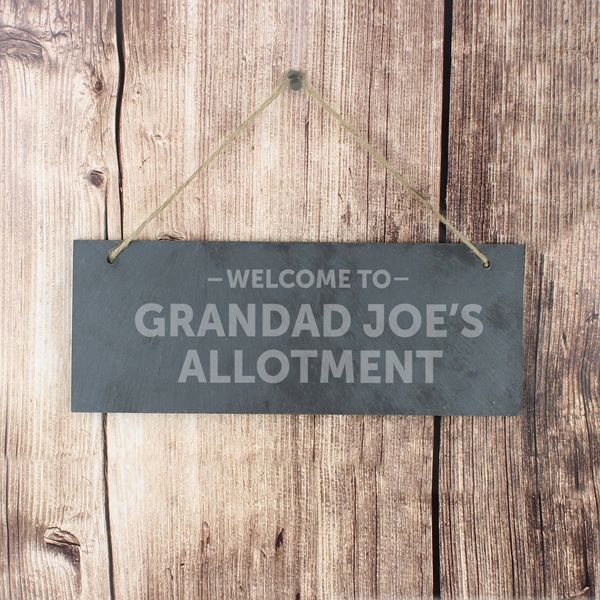 (image for) Personalised Welcome To... Hanging Slate Plaque