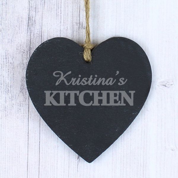 (image for) Personalised Kitchen Slate Heart