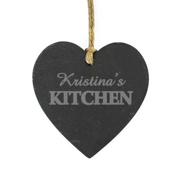 Modal Additional Images for Personalised Kitchen Slate Heart