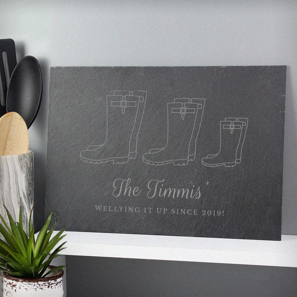 Modal Additional Images for Personalised Welly Boot Family of Three Slate