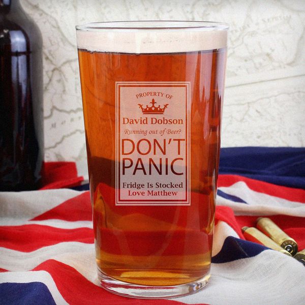 (image for) Personalised Dont Panic Pint Glass