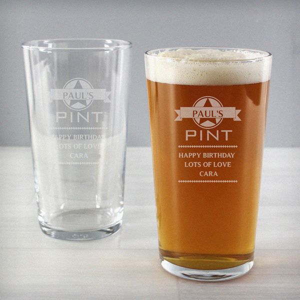 (image for) Personalised Diamond Pint Glass