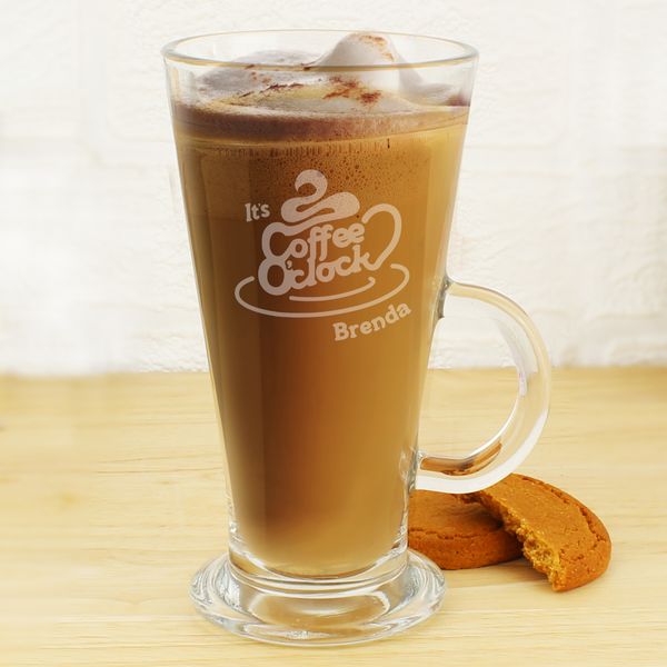 (image for) Personalised Coffee O Clock Latte Glass