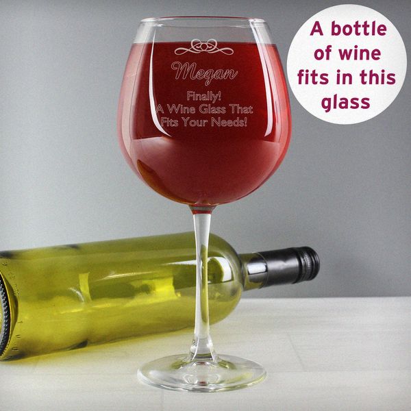 (image for) Personalised Decorative Bottle of Wine Glass