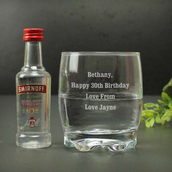 (image for) Personalised Tumbler and Smirnoff Vodka Miniature Set