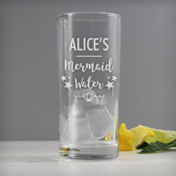 (image for) Personalised Mermaid Water Hi Ball Glass