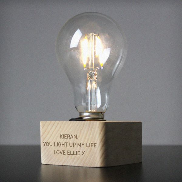 Modal Additional Images for Personalised Message LED Bulb Table Lamp