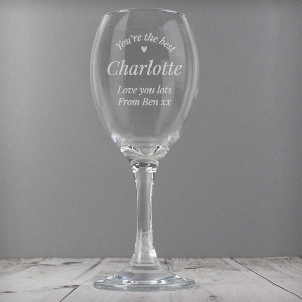 Modal Additional Images for Personalised You Are The Best Wine Glass