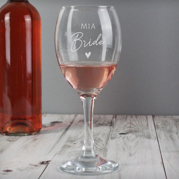 Modal Additional Images for Personalised Bride Wine Glass