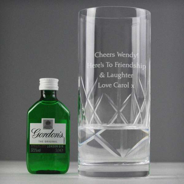 (image for) Personalised Crystal & Gin Gift Set