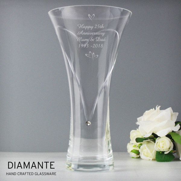 Modal Additional Images for Personalised Large Hand Cut Little Hearts Diamante Vase