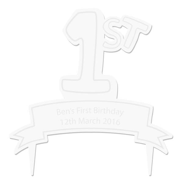 Modal Additional Images for Personalised Acrylic '1st' Celebration Cake Topper