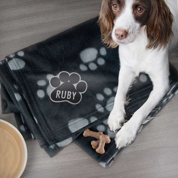 (image for) Personalised Dog Paw Print Fleece Blanket