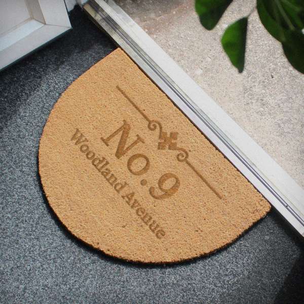 (image for) Personalised Ornate Half Moon Indoor Doormat