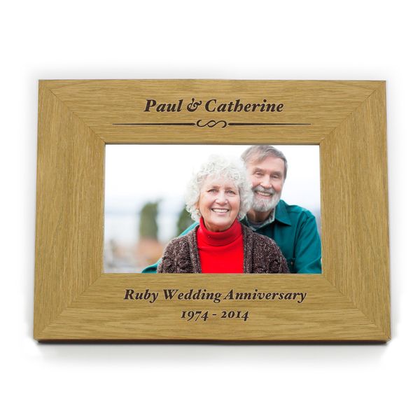 Modal Additional Images for Personalised Oak Finish 6x4 Formal Landscape Photo Frame