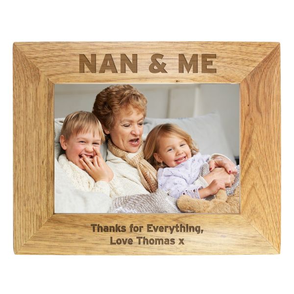 Modal Additional Images for Personalised Nan & Me 5x7 Wooden Photo Frame