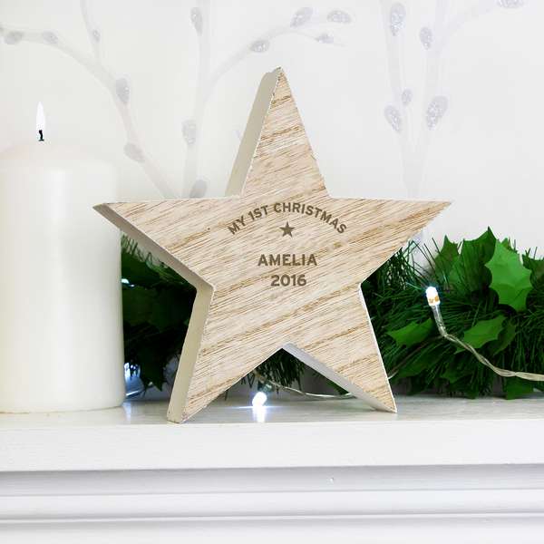 Modal Additional Images for Personalised Rustic Wooden Star Decoration