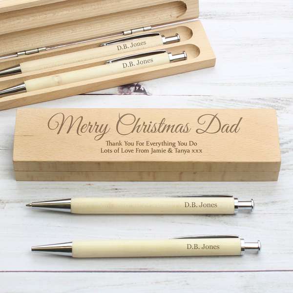 Modal Additional Images for Personalised Any Message Wooden Pen & Pencil Box Set