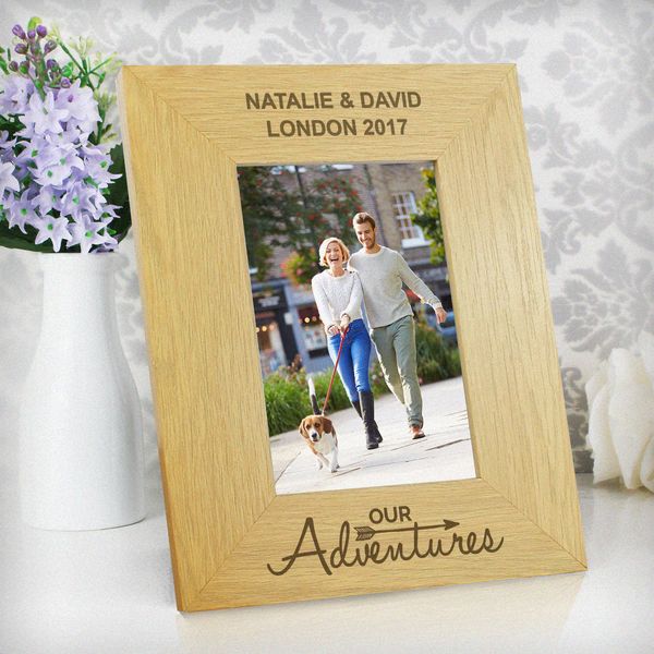 (image for) Personalised Our Adventures 6x4 Wooden Photo Frame