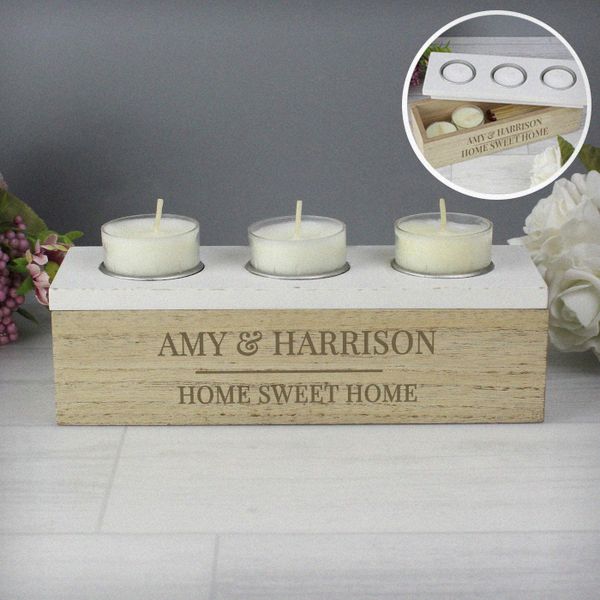 (image for) Personalised Classic Triple Tea Light Box