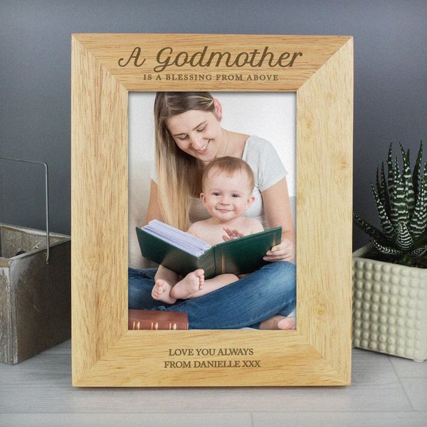 (image for) Personalised Godmother Wooden 5x7 Photo Frame