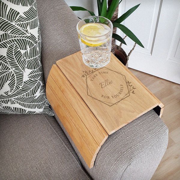 (image for) Personalised Take Time For Yourself Wooden Sofa Tray