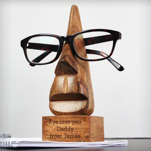 (image for) Personalised Wooden Nose-Shaped Glasses Holder