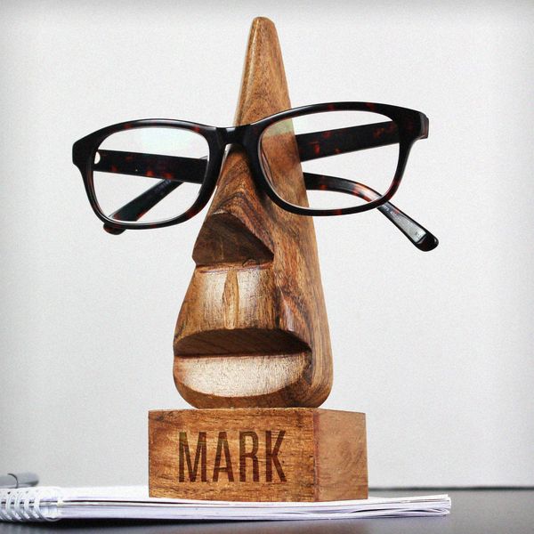 (image for) Personalised Wooden Nose-Shaped Glasses Holder