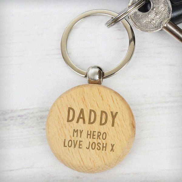 (image for) Personalised Free Text Wooden Keyring