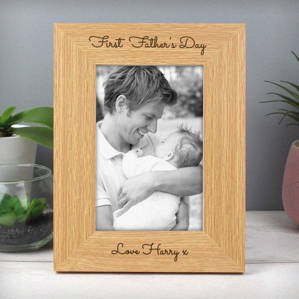 (image for) Personalised Free Text 4x6 Wooden Photo Frame