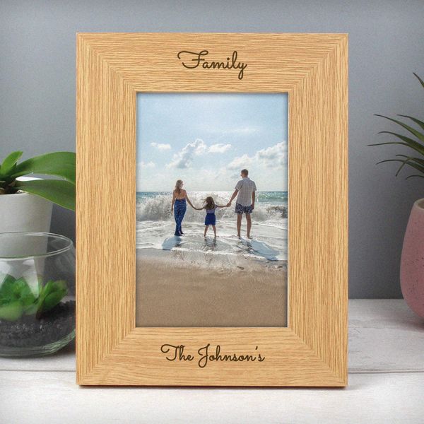 Modal Additional Images for Personalised Free Text 4x6 Wooden Photo Frame