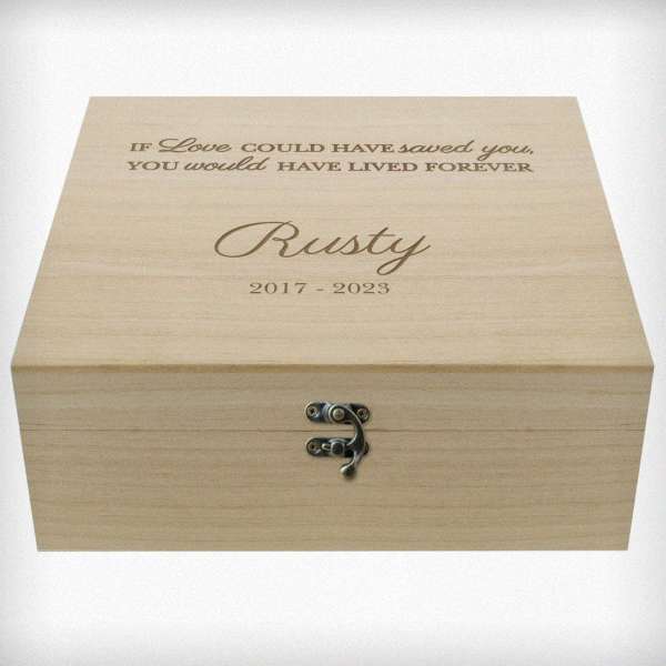 Modal Additional Images for Personalised Pet Memorial Large Wooden Keepsake Box