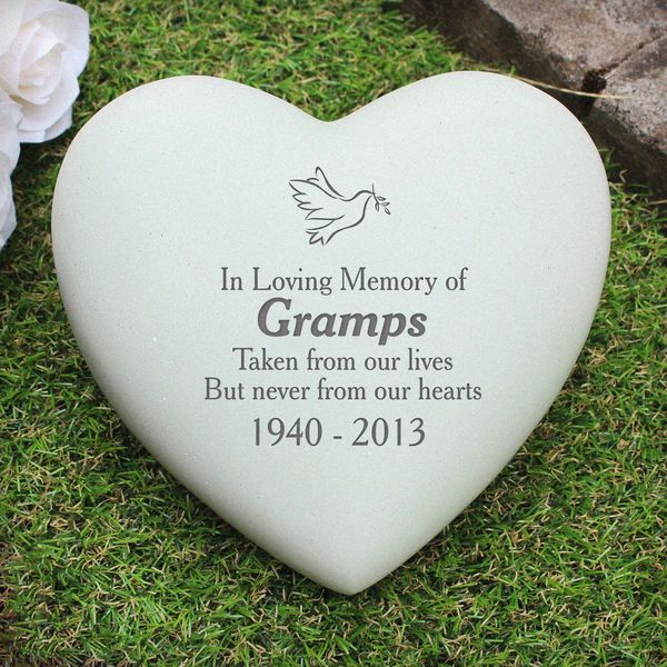 (image for) Personalised Dove Heart Memorial