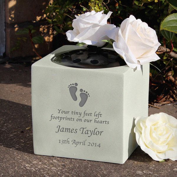 (image for) Personalised Footprints Memorial Vase