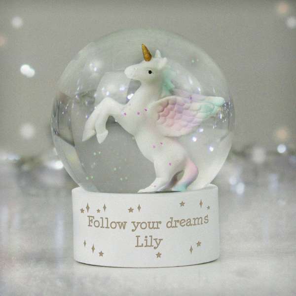 Modal Additional Images for Personalised Unicorn Snow Globe