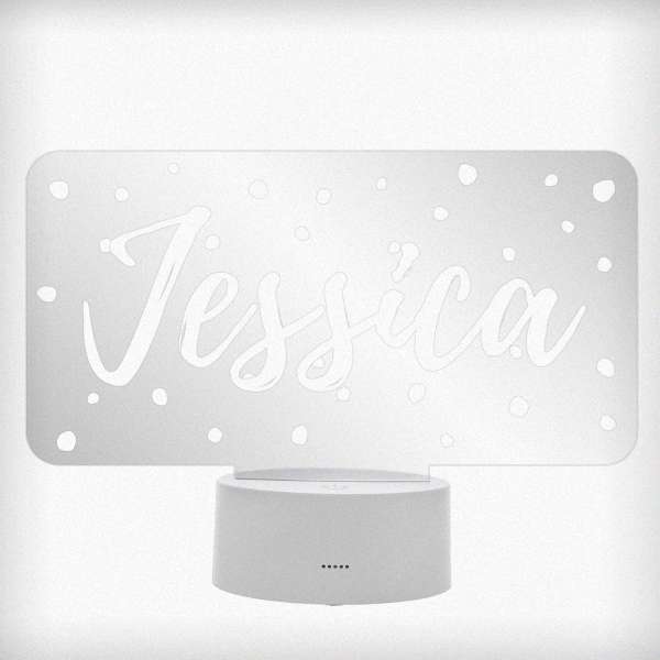 Modal Additional Images for Personalised Polka-dot Name only LED Colour Changing Night Light