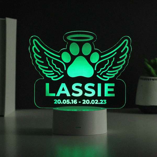 Modal Additional Images for Personalised Pet Memorial Colour Changing LED Light