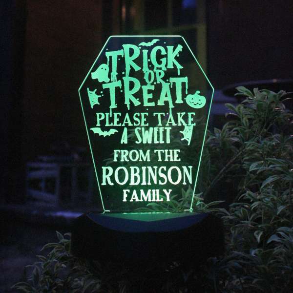 Modal Additional Images for Personalised Trick or Treat Halloween Solar Light