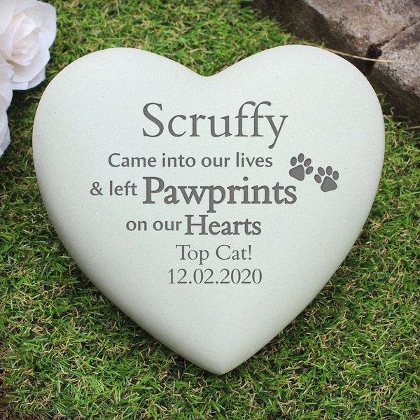 (image for) Personalised Pet Pawprints Heart Memorial