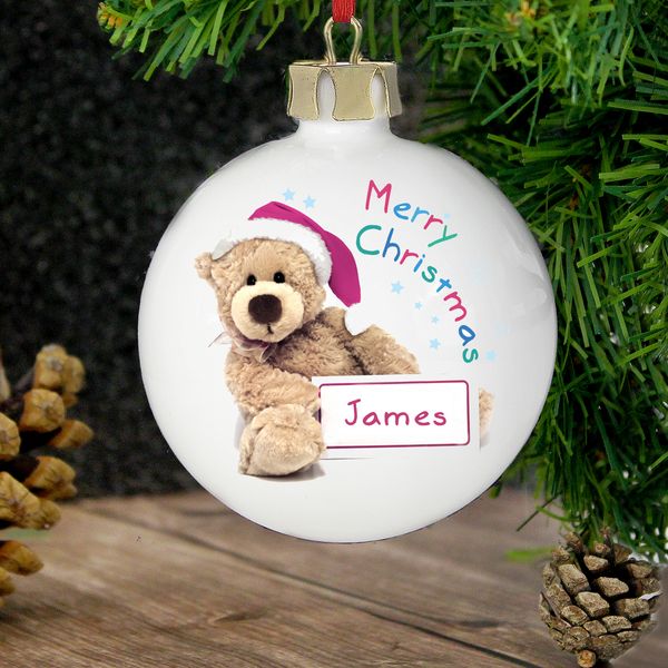 (image for) Personalised Teddy Christmas Bauble