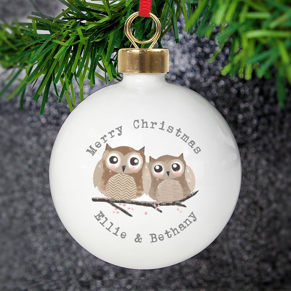 (image for) Personalised Woodland Owl Bauble