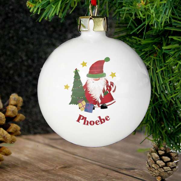 Modal Additional Images for Personalised Tartan Santa Bauble