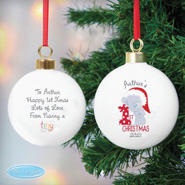 Modal Additional Images for Personalised Tiny Tatty Teddy 'My 1st Christmas' Bauble