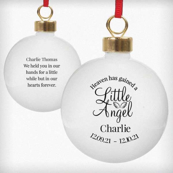 Modal Additional Images for Personalised Little Angel Memorial Bauble